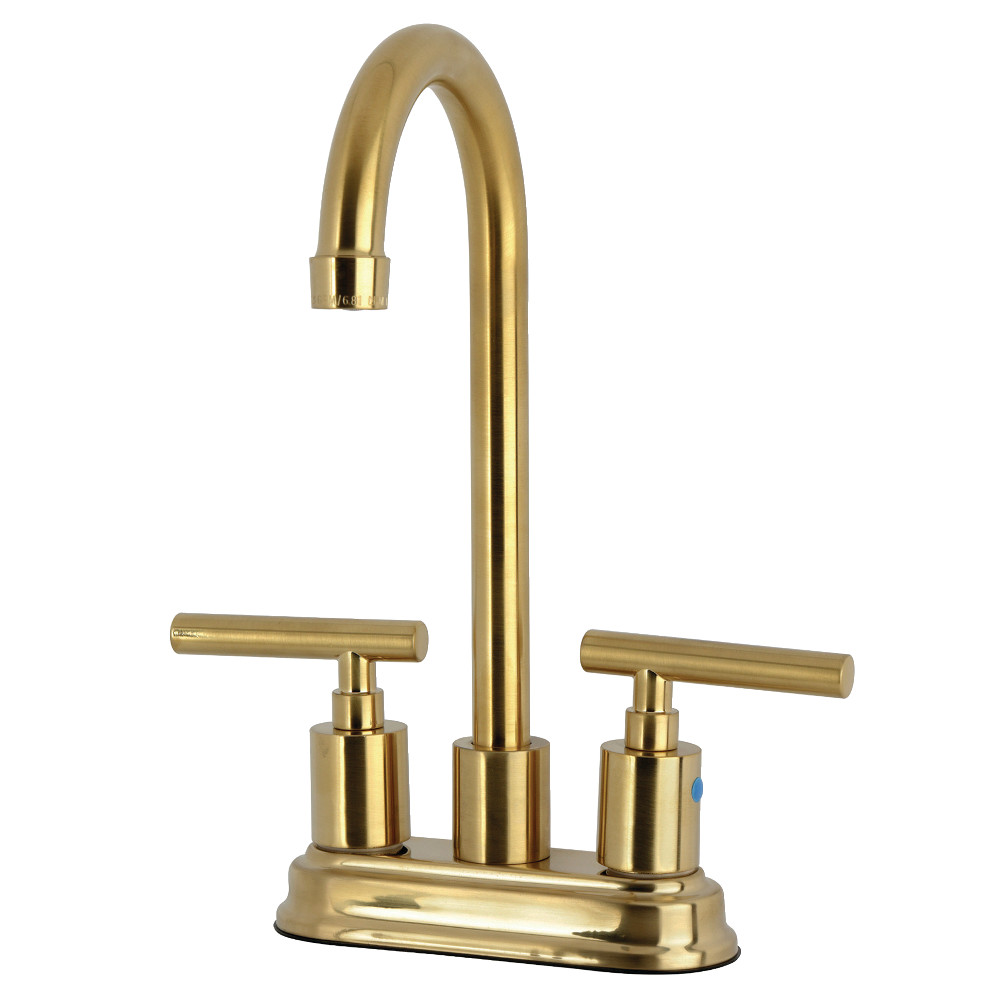 Picture of Kingston Brass KB8497CML Manhattan Double-Handle 4 in. Center Set Bar Faucet - Brushed Brass