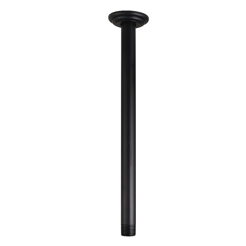K211C0 12 in. Rain Drop Ceiling Mount Shower Arm with Round Flange - Matte Black