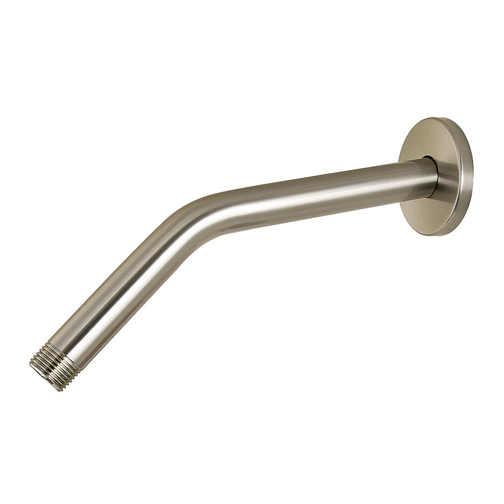 Shower Arm - Brushed Nickel - 10 in. - Includes Round Flange - Durable Brass Construction