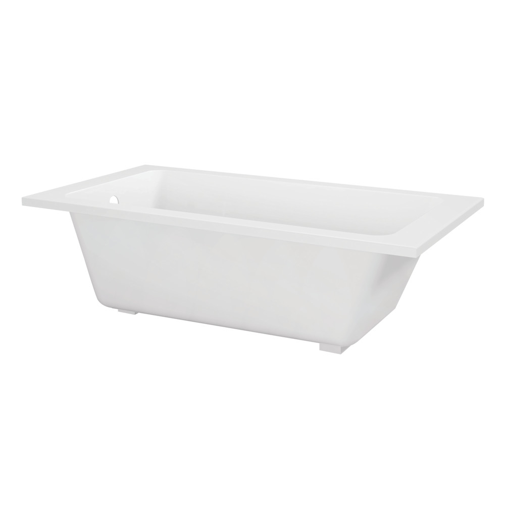 VTPN603219T 60 in. Acrylic Rectangular Drop-In Tub with Anti-Skid Surface - Glossy White