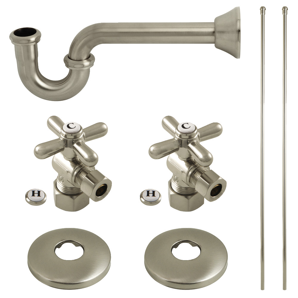 KPK308 Brass Trimscape Traditional Plumbing Supply Kit Combo, Brushed Nickel