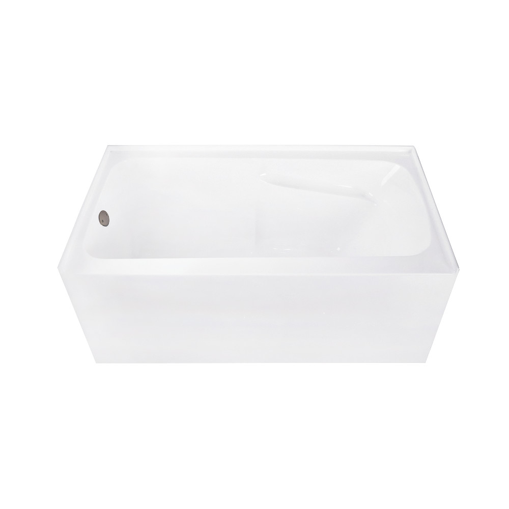 CVTAP543023L5 54 x 30 x 22.75 in. Acrylic Rectangular 3-Wall Alcove Tub Combo with Armrests & Waste & Drain, Glossy White & Oil Rubbed Bronze