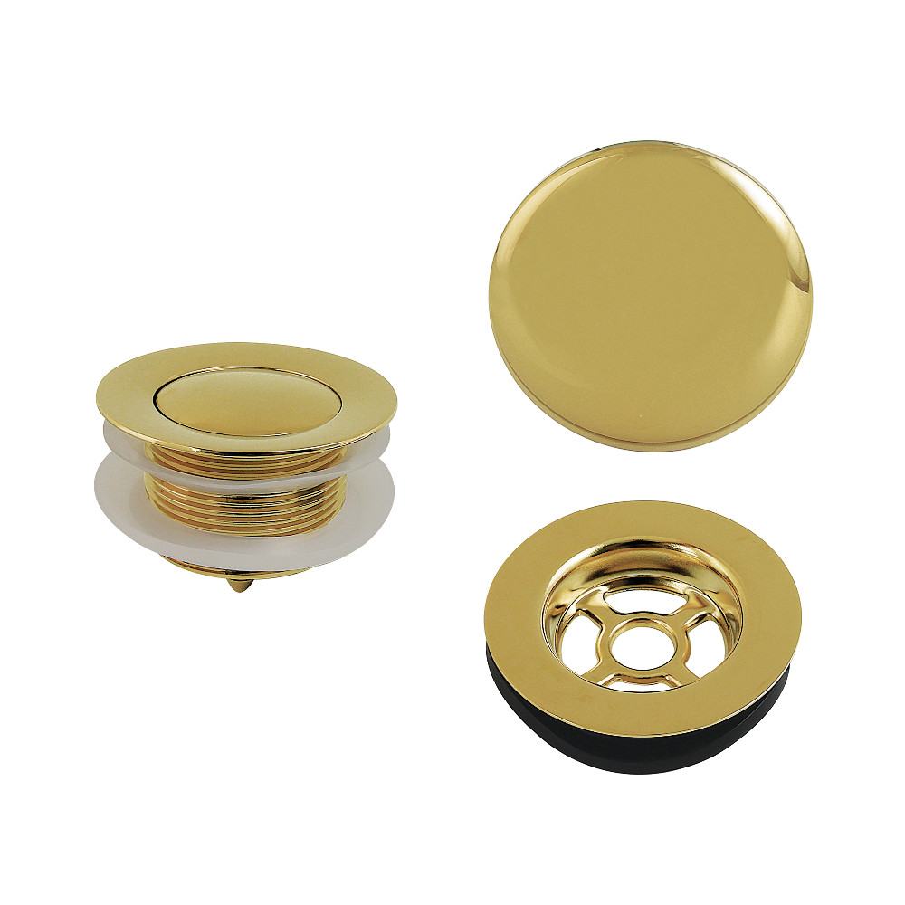VTDETRIM2 Trimscape Toe Touch Tub Drain Trim Kit with Overflow Plate - Polished Brass