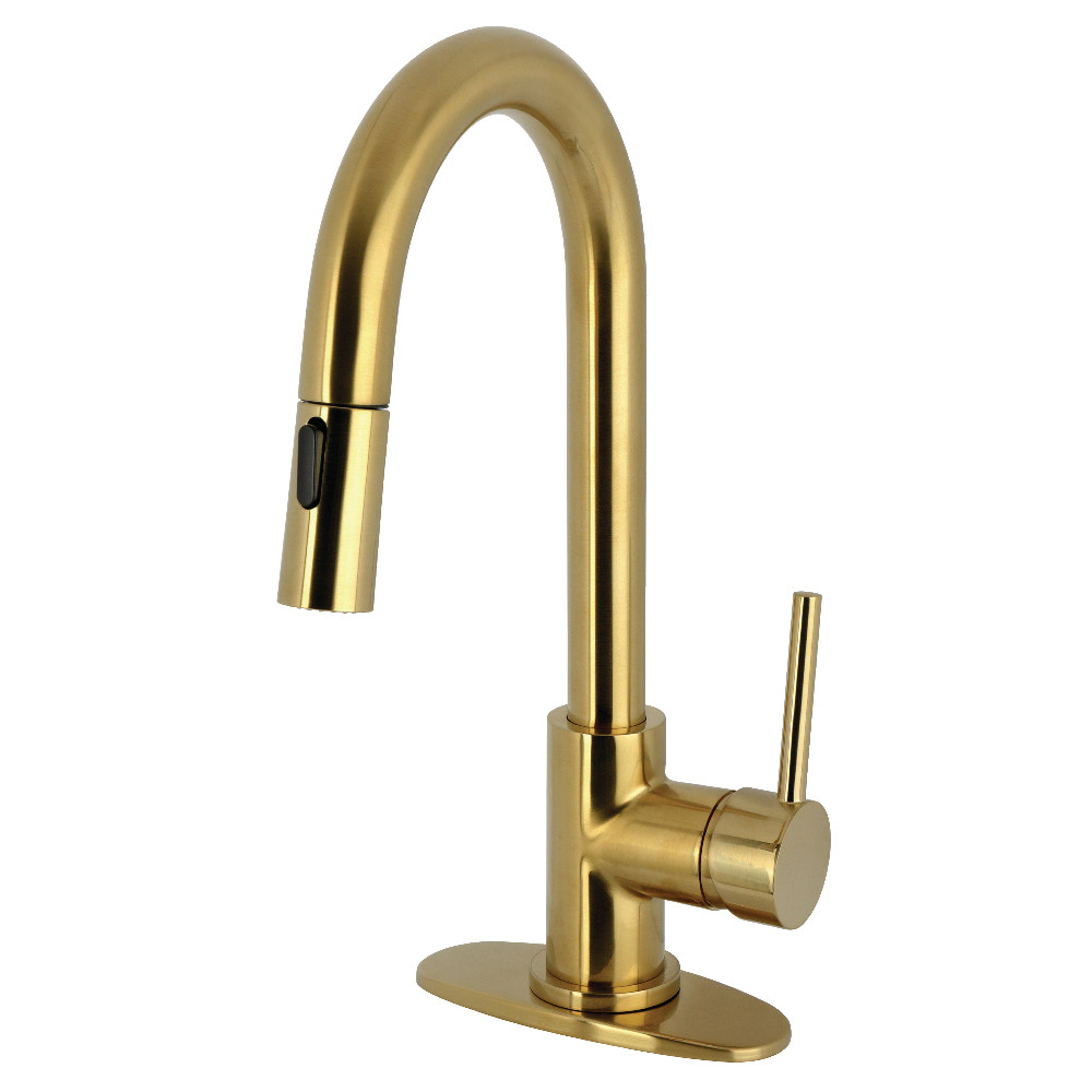 Picture of Kingston Brass LS2463DL Gourmetier Concord Single-Handle Pull Down Sprayer Bar Faucet - Brushed Brass