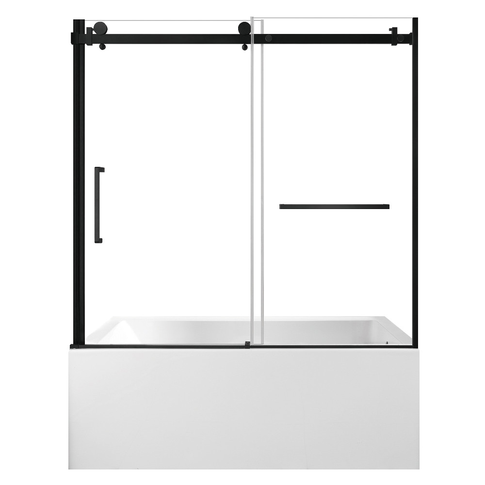 KVTAP6032R220 59.81 x 31.93 x 81.43 in. Acrylic Rectangular 3-Wall Alcove Tub Combo with Tub Door, White & Matte Black