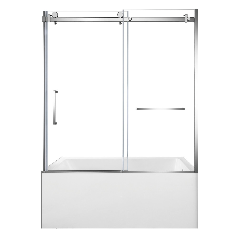 KVTAP6032R221 59.81 x 31.93 x 81.43 in. Acrylic Rectangular 3-Wall Alcove Tub Combo with Tub Door, White & Polished Chrome