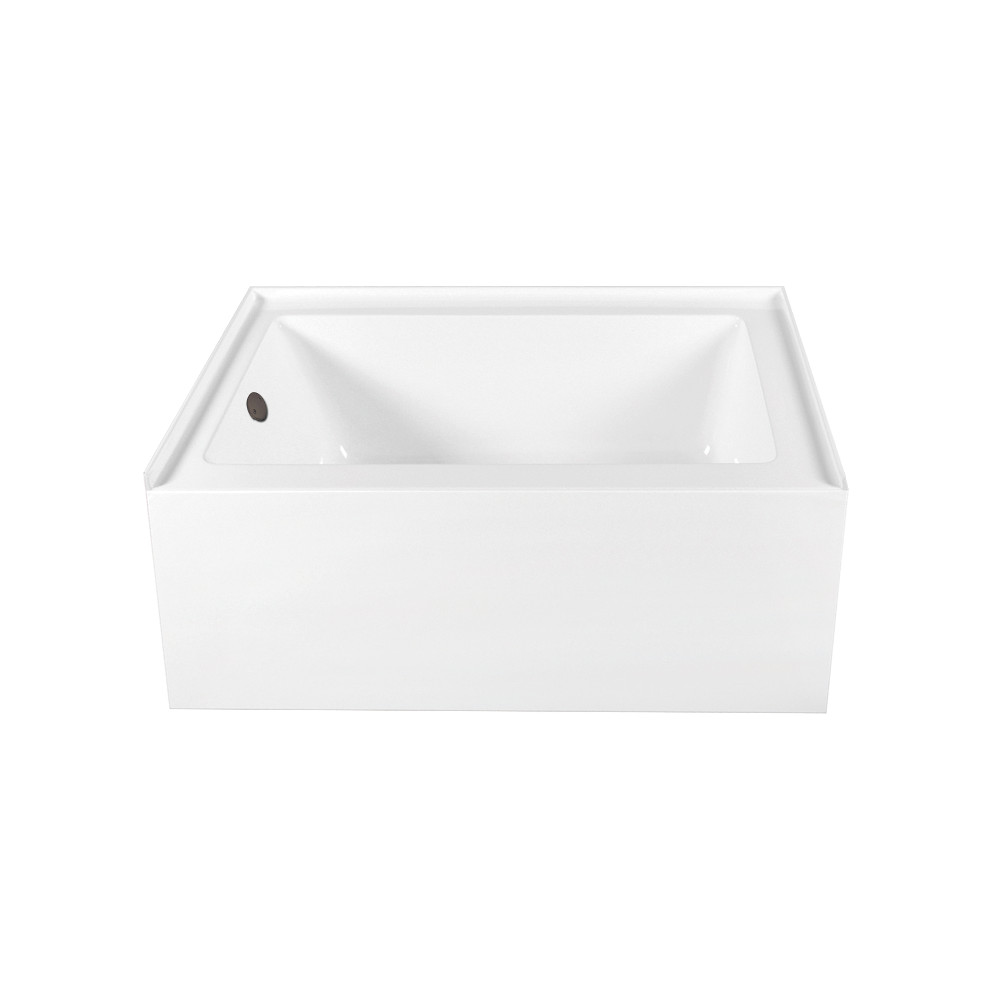 CVTAP603222L5 60 x 32 x 21.62 in. Acrylic Rectangular 3-Wall Alcove Tub Combo with Waste & Overflow Drain, Glossy White & Oil Rubbed Bronze