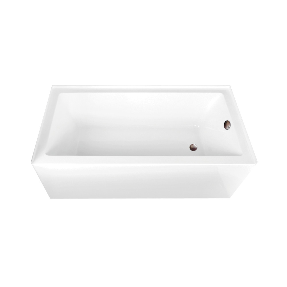 CVTAP663222R5 66 x 32 x 20.5 in. Acrylic Rectangular 3-Wall Alcove Tub Combo with Waste & Overflow Drain, Glossy White & Oil Rubbed Bronze