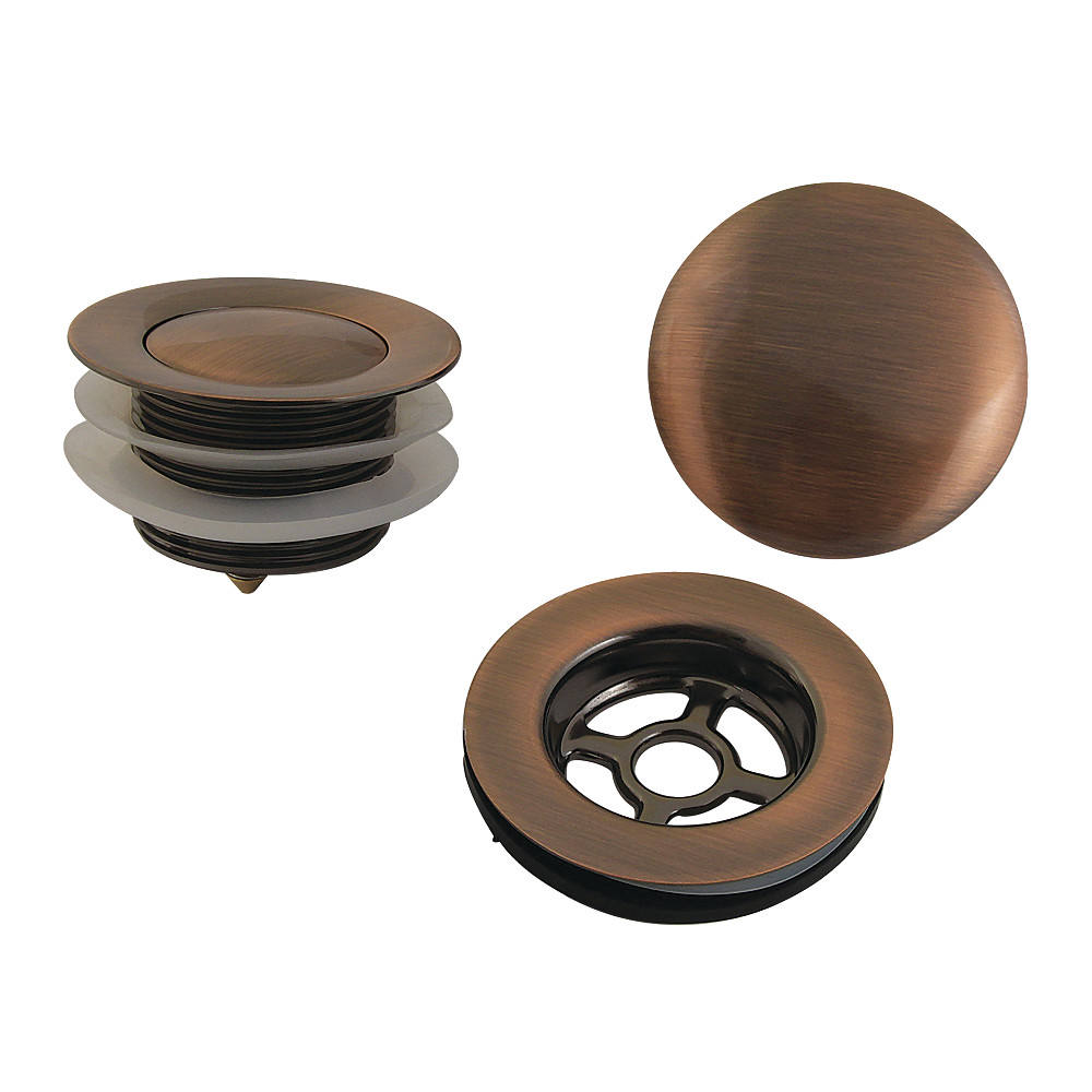 Toe Touch Tub Drain Kit - Antique Copper - Standard Size - Durable Brass