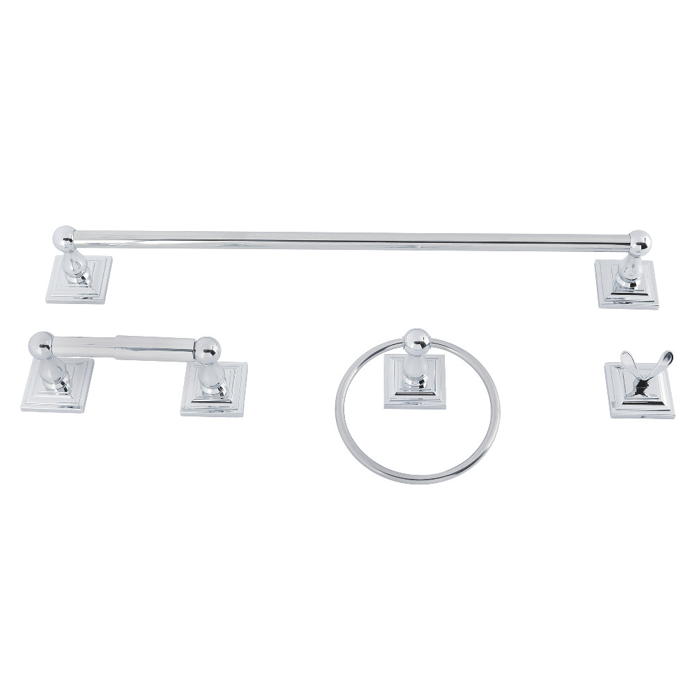 BAHK321478C Serano Towel Bar Bathroom Accessory Set - Polished Chrome - 5 Piece