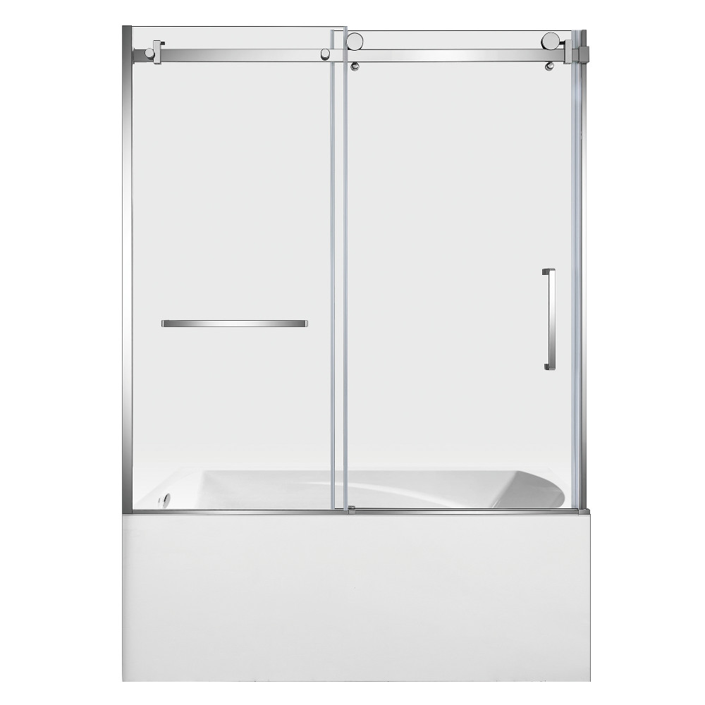 KVTAM6032L211 60 x 32 x 81 in. Acrylic Rectangular 3-Wall Alcove Tub Combo with Tub Door, White & Polished Chrome