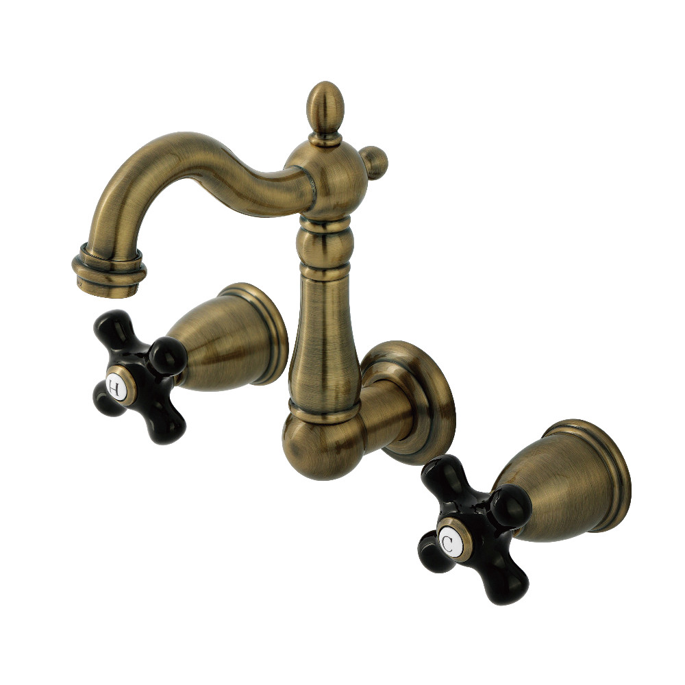 KS1223PKX Duchess Double-Handle Wall Mount Bathroom Faucet, Antique Brass