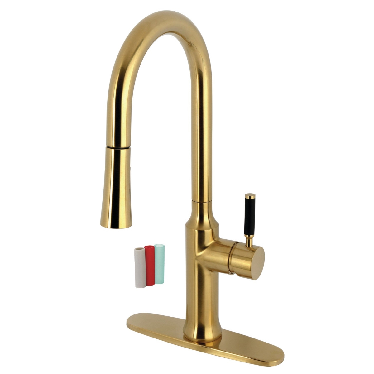 Picture of Kingston Brass LS2723DKL Gourmetier Kaiser Single-Handle Pull-Down Kitchen Faucet - Brushed Brass
