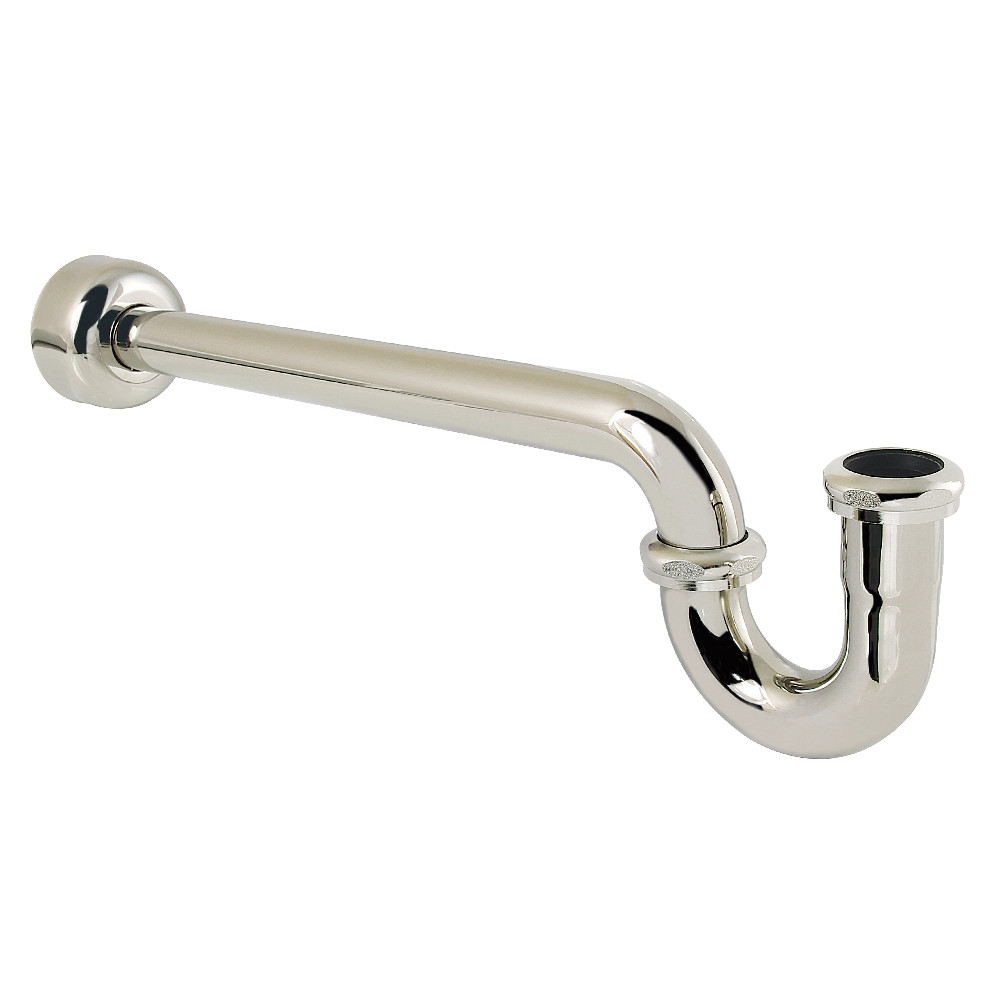 Decorative P-Trap - Polished Nickel - 18 in. Length - Solid Brass