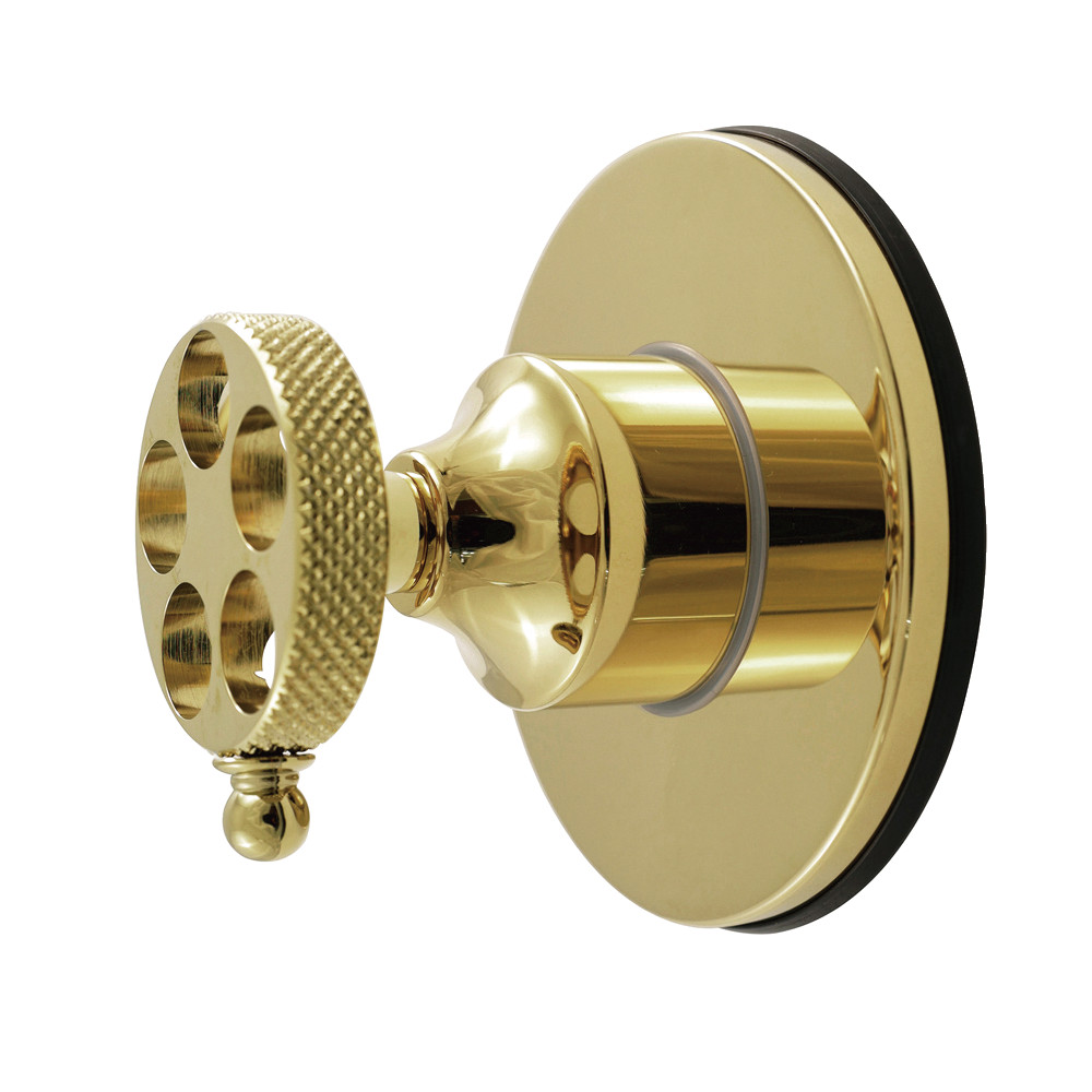 KS4032RKX Webb Single-Handle Six-Way Diverter Valve with Knurled Handle & Round Trim Kit - Polished Brass