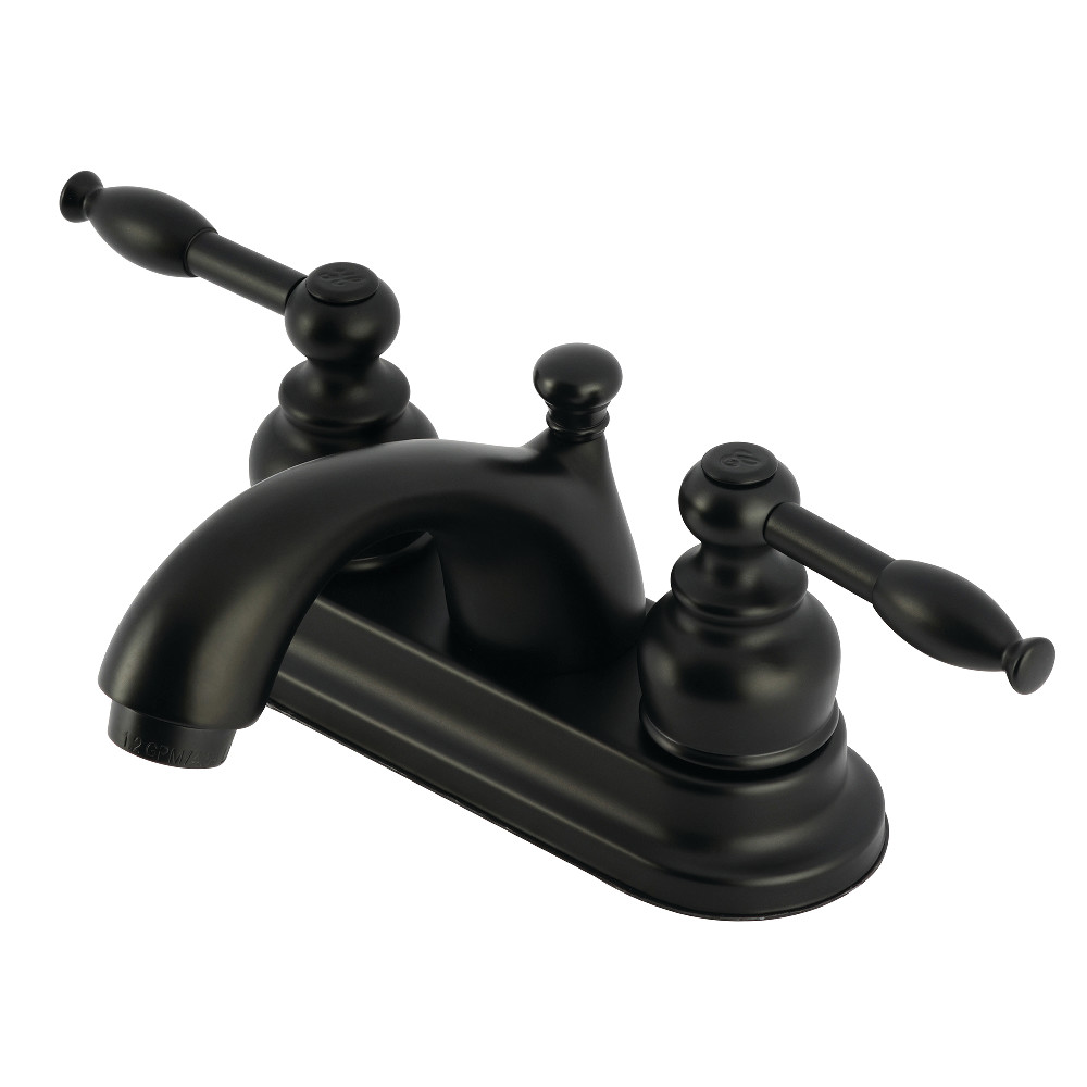 FB2600KL Knight Double-Handle 4 in. Center Set Bathroom Faucet with Pop-Up Drain - Matte Black