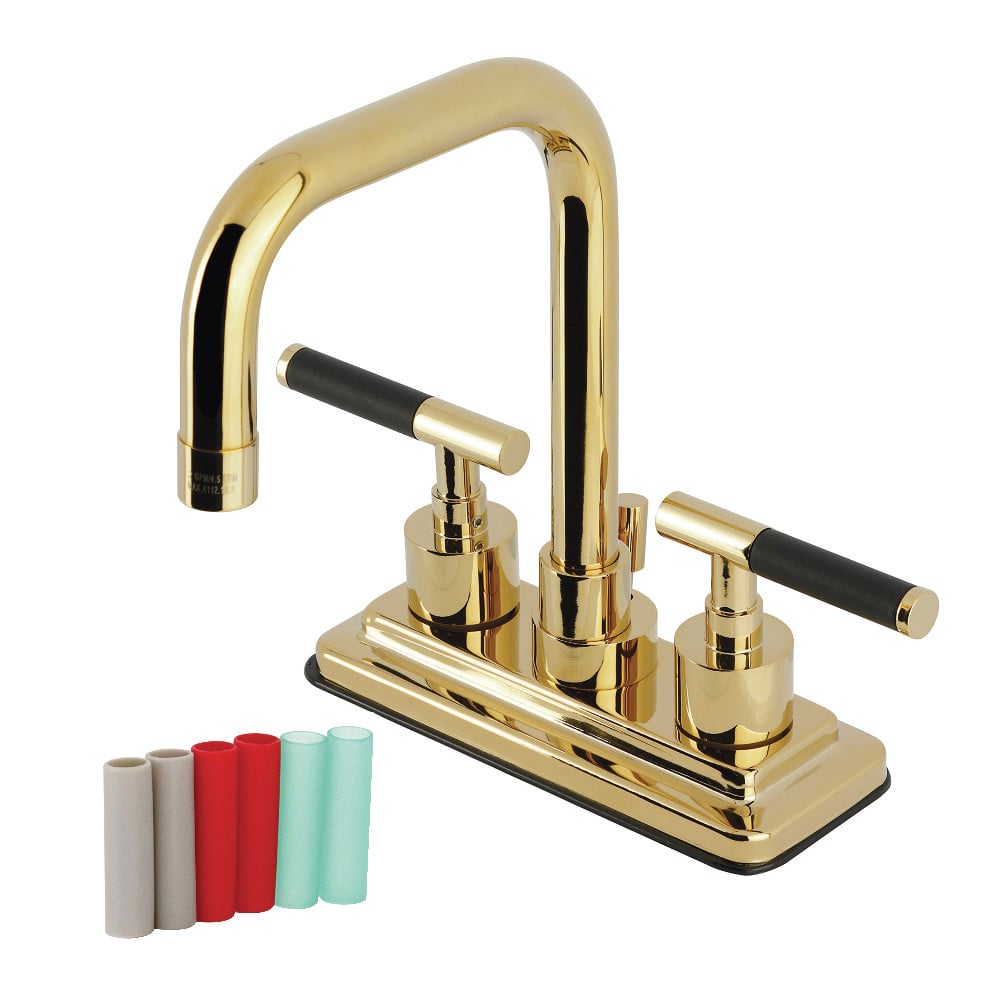 KS6642CKL Kaiser Double-Handle 4 in. Center Set Bathroom Faucet with Brass Pop-Up - Polished Brass
