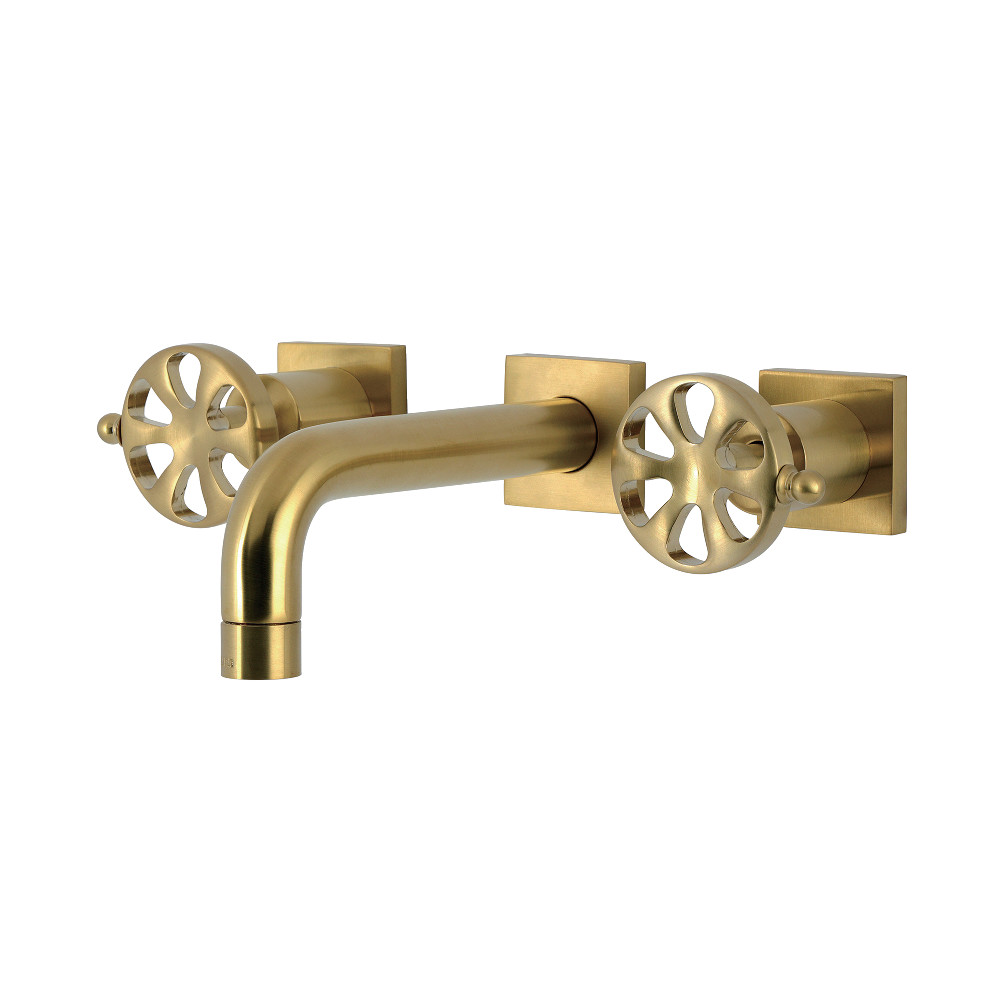 KS6127RX Belknap Double-Handle Wall Mount Bathroom Faucet - Brushed Brass