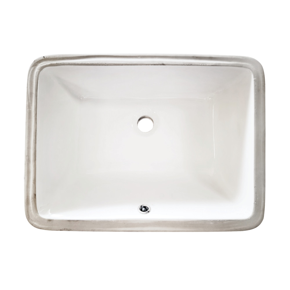 LB20158 Kastell 20 in. Ceramic Rectangular Undermount Bathroom Sink - White