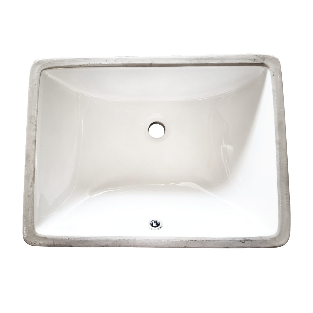 LB20157 Grotto 20 in. Ceramic Rectangular Undermount Bathroom Sink - White