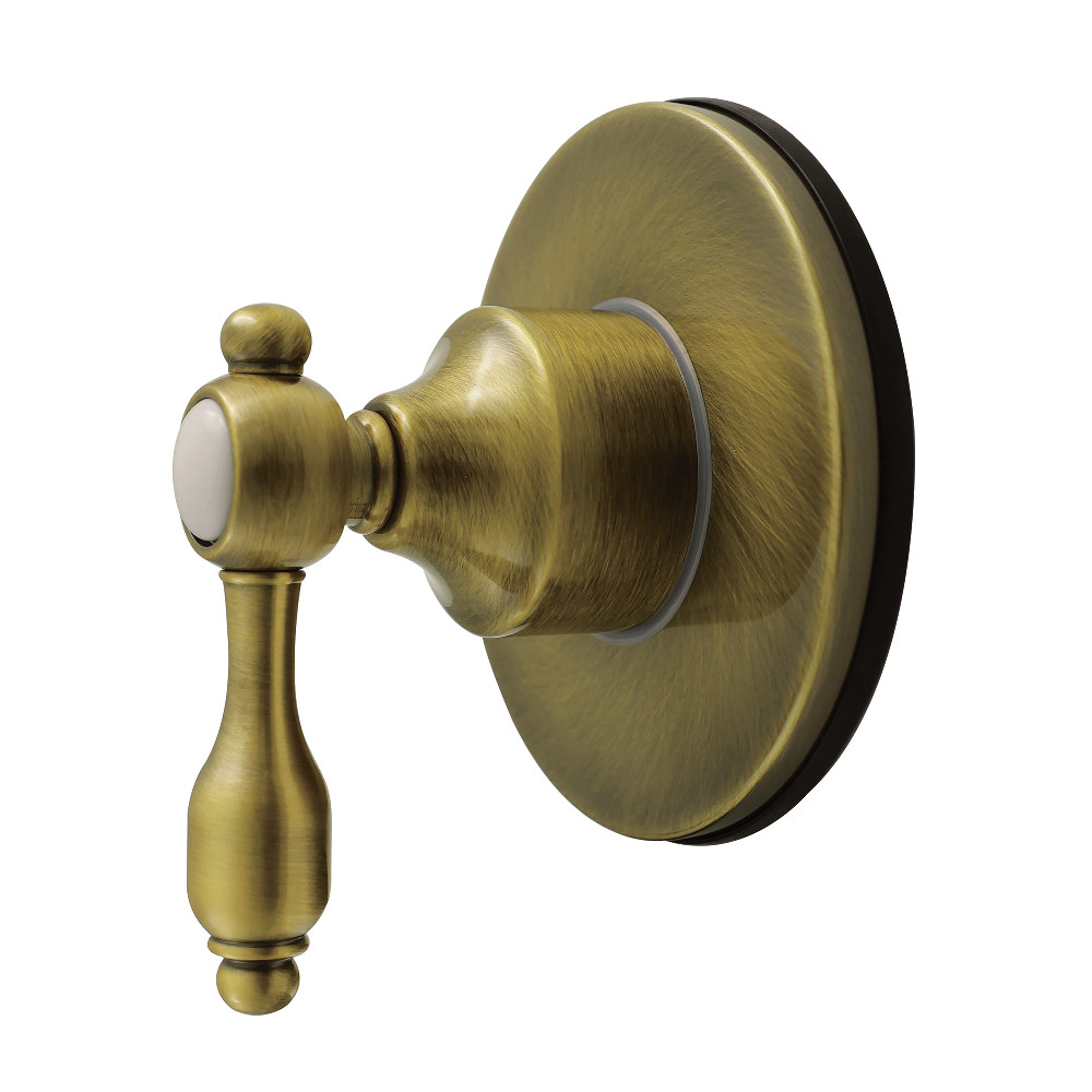 KS4033TAL Tudor Single-Handle Six-Way Diverter Valve with Round Trim Kit - Antique Brass