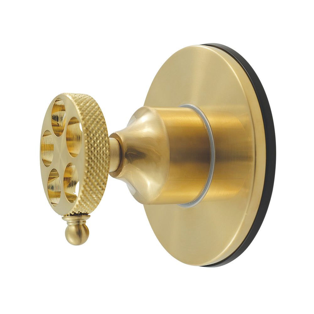 KS4037RKX Webb Single-Handle Six-Way Diverter Valve with Knurled Handle & Round Trim Kit, Brushed Brass