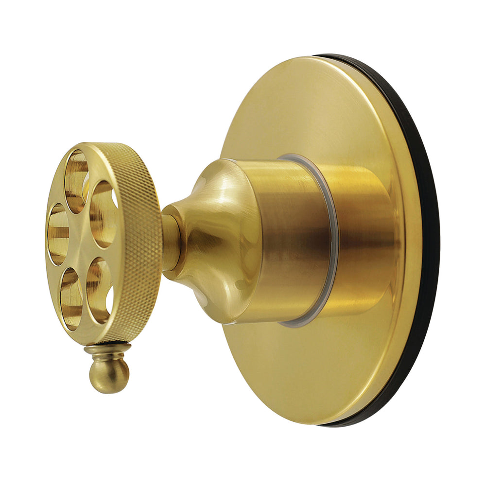 KS4037RKZ Wendell Single-Handle Six-Way Diverter Valve with Knurled Handle & Round Trim Kit, Brushed Brass