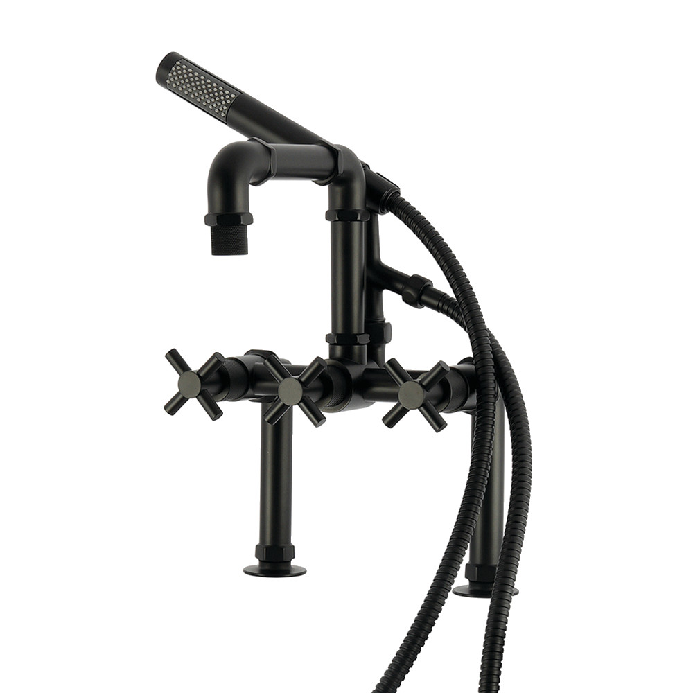 AE6400DX Concord 7 in. Center Deck-Mount Clawfoot Tub Faucet with Hand Shower - Matte Black