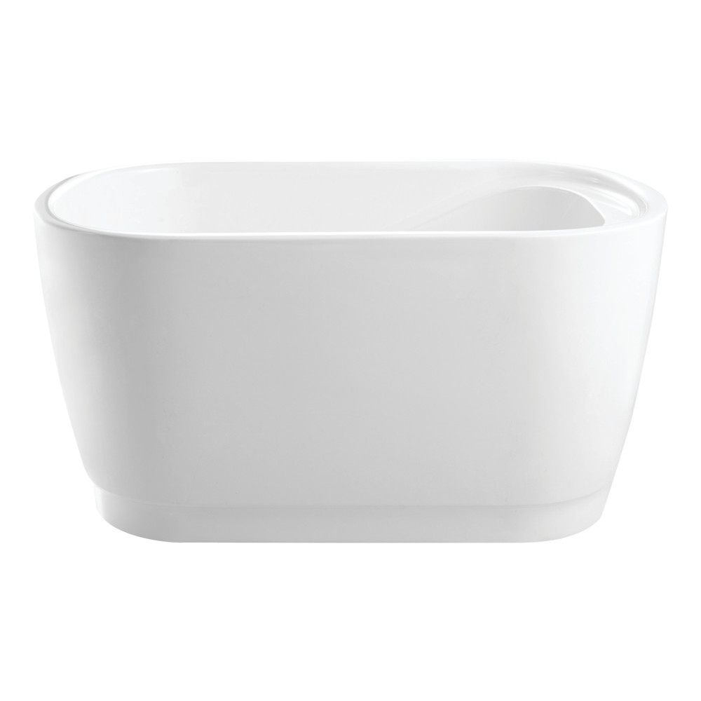 VTOV513425S 51 in. Acrylic Oval Rectangular Double Ended Freestanding Tub with Drain - Glossy White