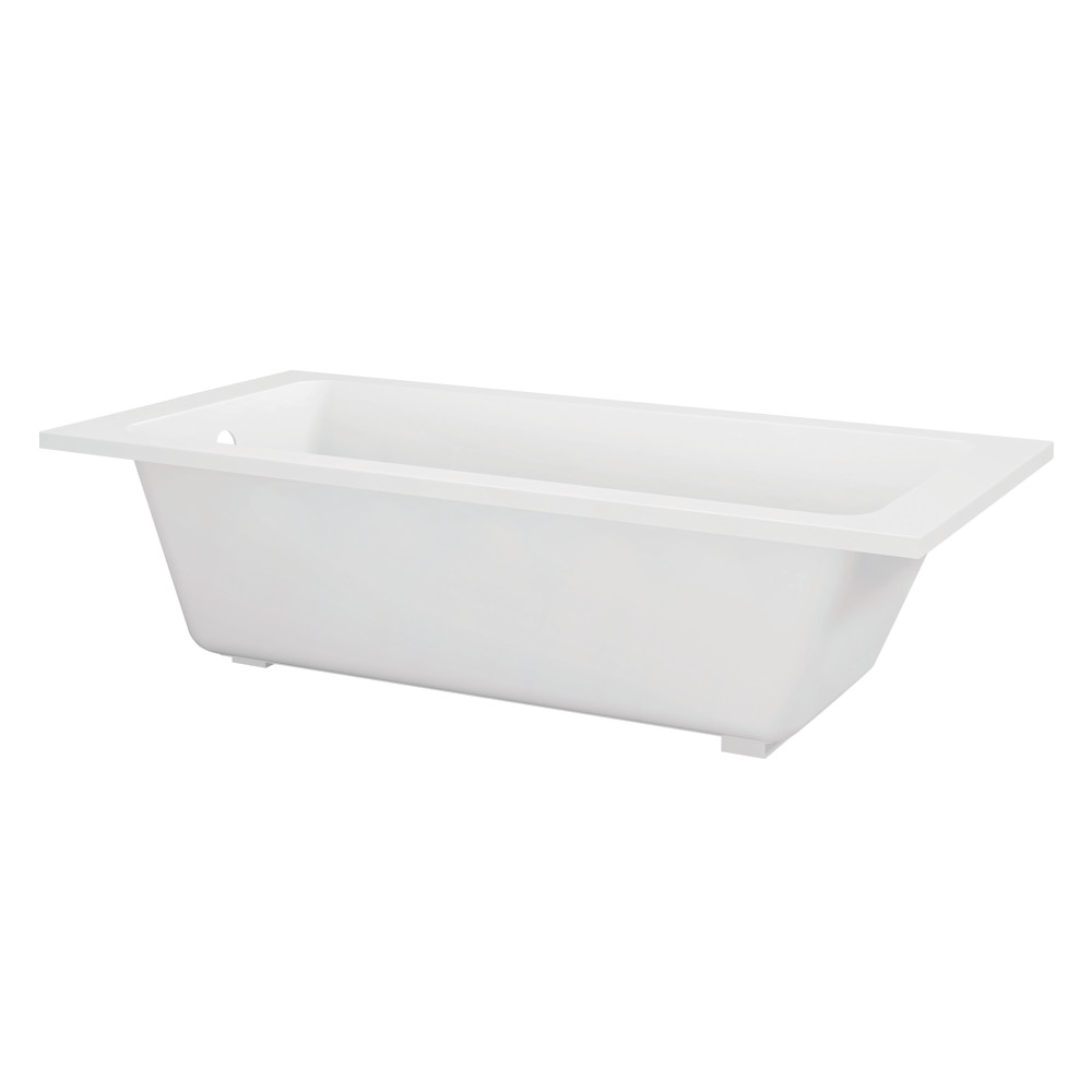 VTPN673219T 67 in. Acrylic Rectangular Drop-In Tub with Anti-Skid Surface - Glossy White