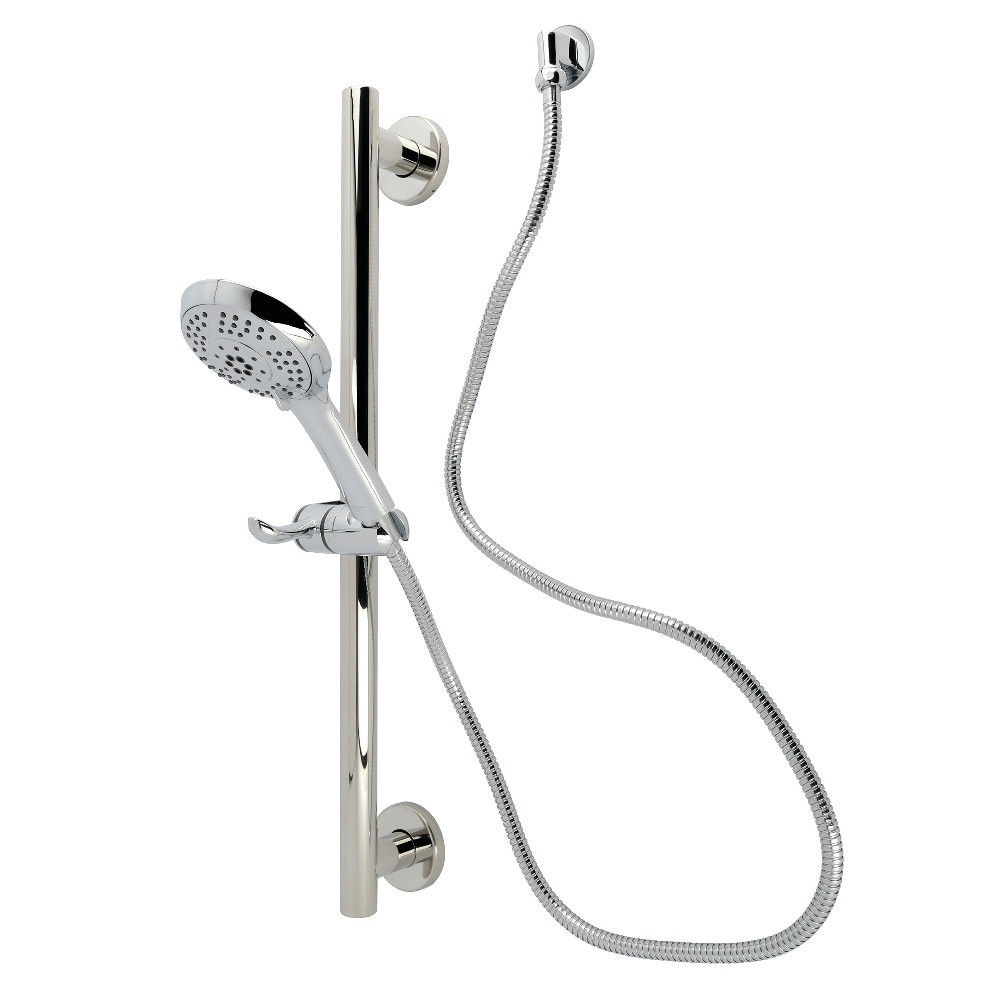Shower System with Grab Bar & Hand Shower - Chrome - 27.12 in. - Modern Design