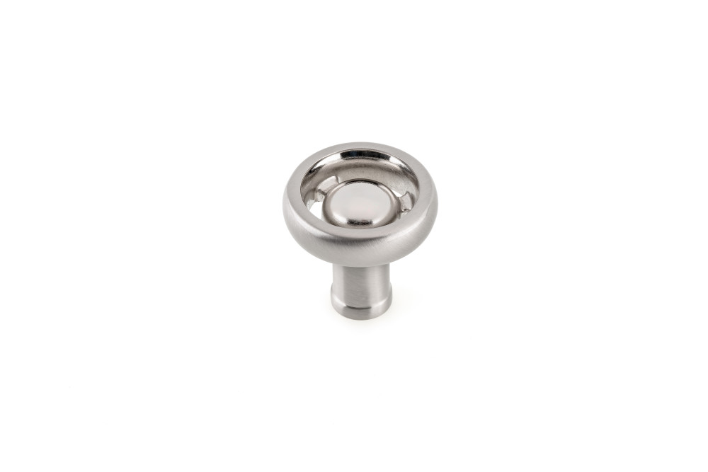Industrialist Cabinet Knob - Brushed Nickel - 36 mm - Steampunk Style