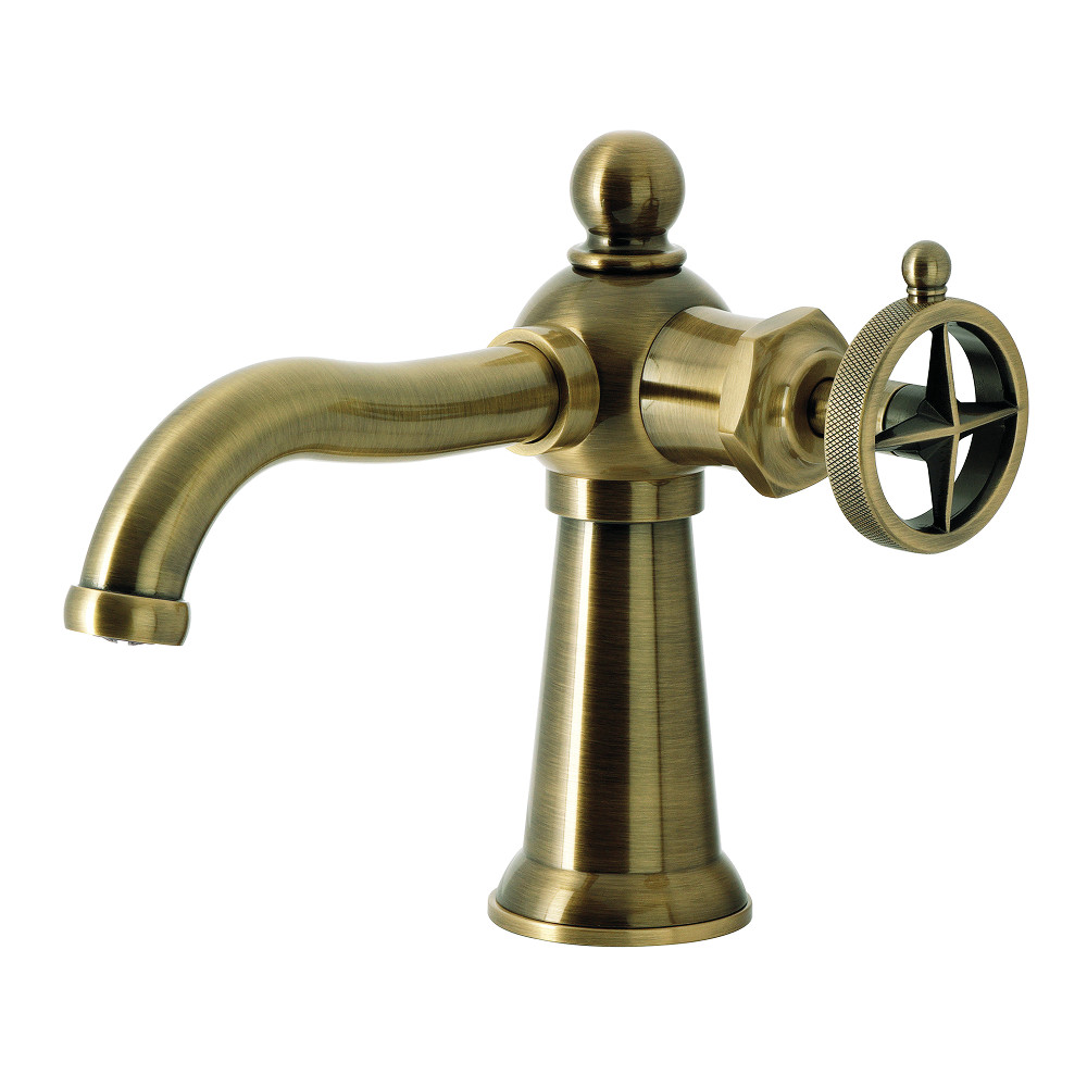 KS3543RNK Levante One-Handle Single-Hole Bathroom Faucet with Push Pop-Up Drain - Antique Brass