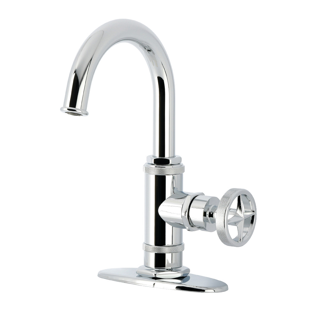 KSD2211RNX Ostro One-Handle Single-Hole Bathroom Faucet with Deck Plate & Push Pop-Up Drain - Polished Chrome