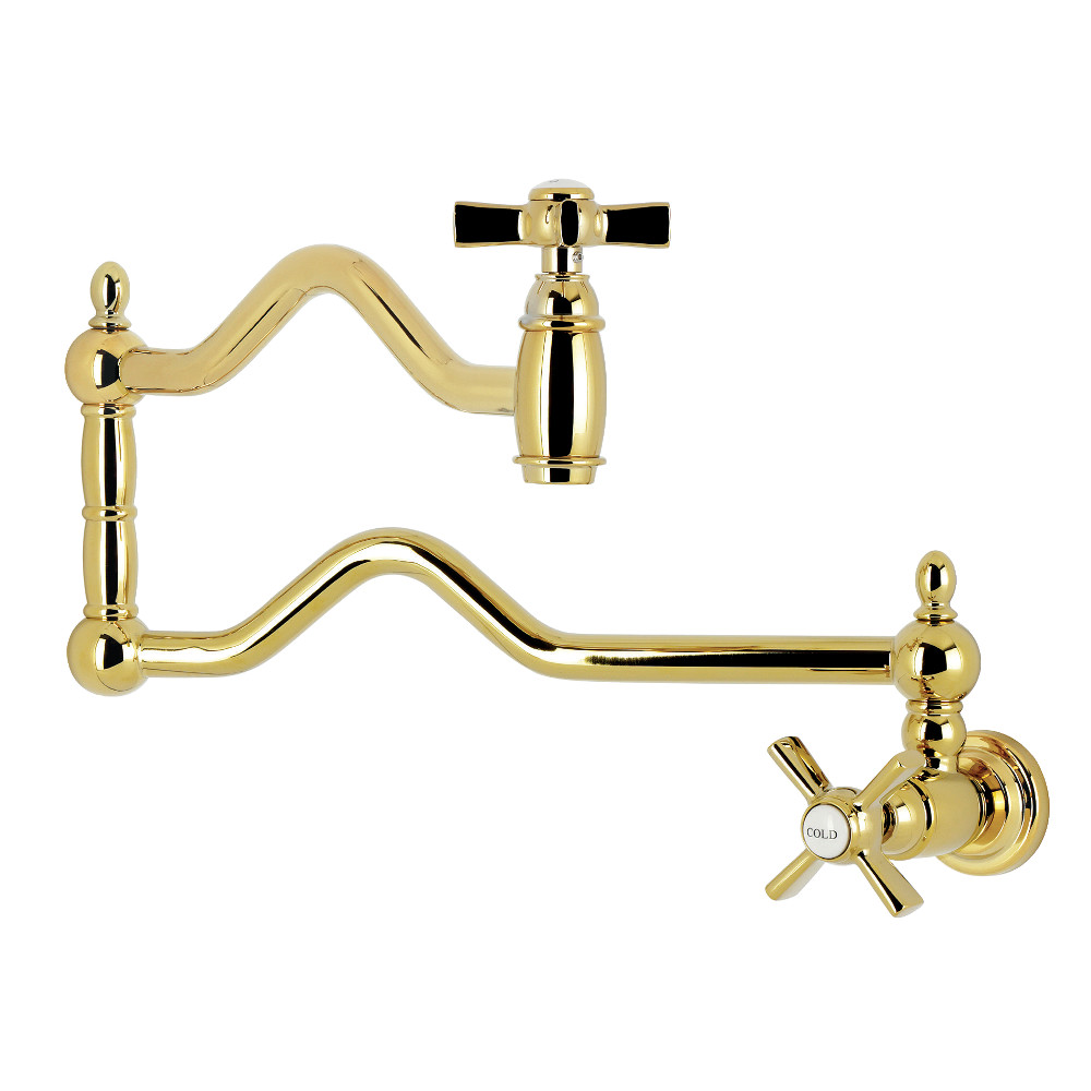 Picture of Kingston Brass KS2102ZX Millennium Wall Mount Pot Filler Faucet - Polished Brass