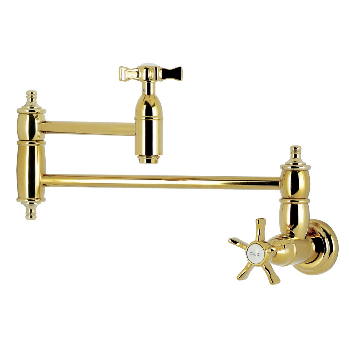Picture of Kingston Brass KS3102NX Hamilton Wall Mount Pot Filler Faucet - Polished Brass