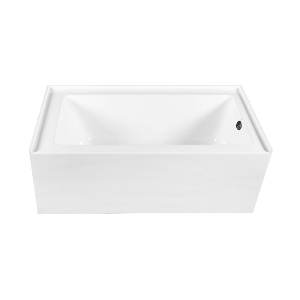 CVTDE603122R0 60 x 30.68 x 22.06 in. Acrylic Rectangular 3-Wall Alcove Tub Combo with Waste & Overflow Drain - Glossy White & Matte Black