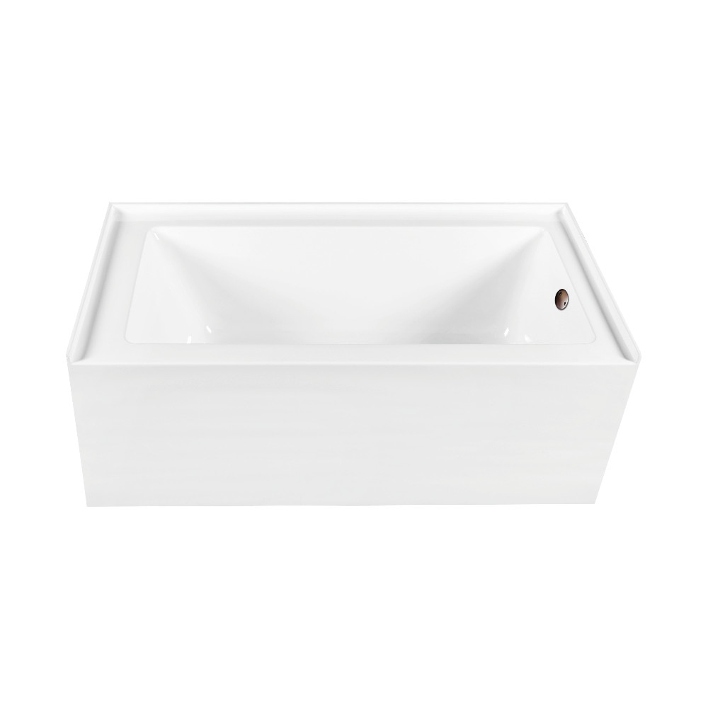 CVTDE603122R5 60 x 30.68 x 22.06 in. Acrylic Rectangular 3-Wall Alcove Tub Combo with Waste & Overflow Drain - Glossy White & Oil Rubbed Bronze