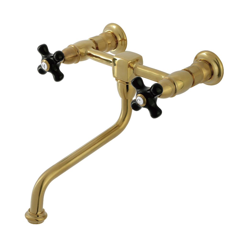 KS1217PKX Duchess Double-Handle Wall Mount Bathroom Faucet - Brushed Brass
