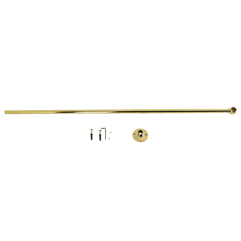 CCS342 Vintage Shower Curtain Rod Support - Polished Brass