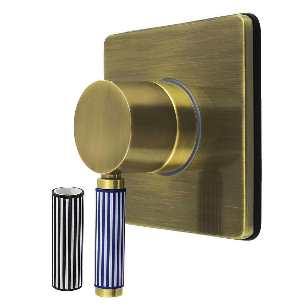 KS3043KPS Verona Single-Handle Three-Way Diverter Valve with Square Trim Kit - Antique Brass