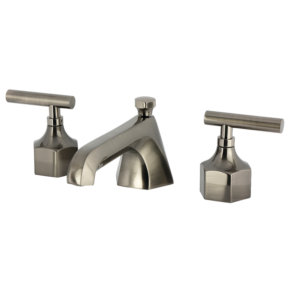 KZ446CMLBSS Widespread Bathroom Faucet with Brass Pop-Up - Black Stainless
