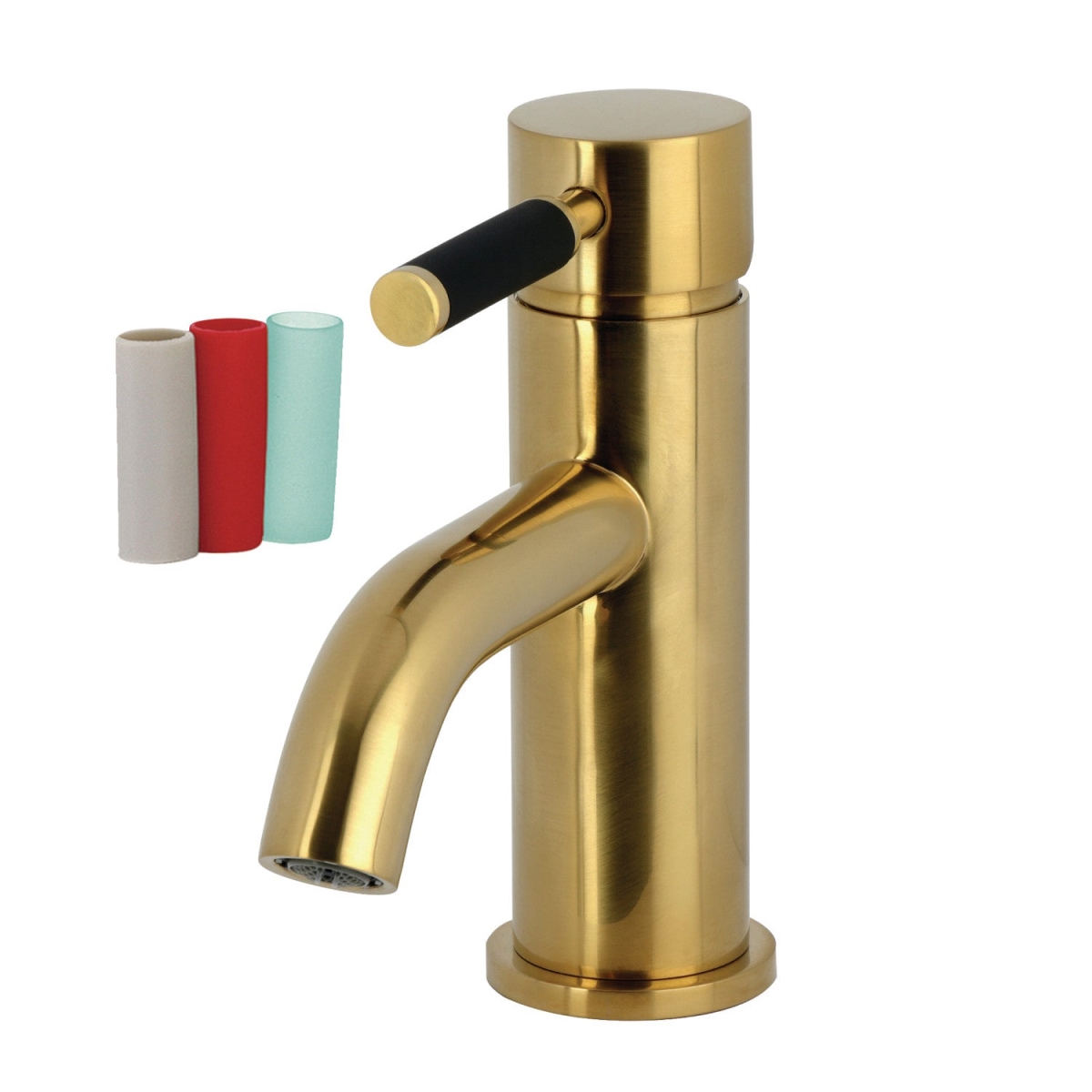 LS8223DKL Kaiser One-Handle Single-Hole Bathroom Faucet with Push Pop-Up Drain - Brushed Brass