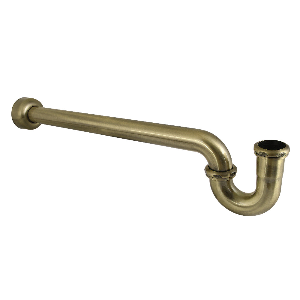 CC9243 1.25 or 1.5 x 1.5 in. P-Trap with Box Flange, 24 in. Length, 18 Gauge - Antique Brass