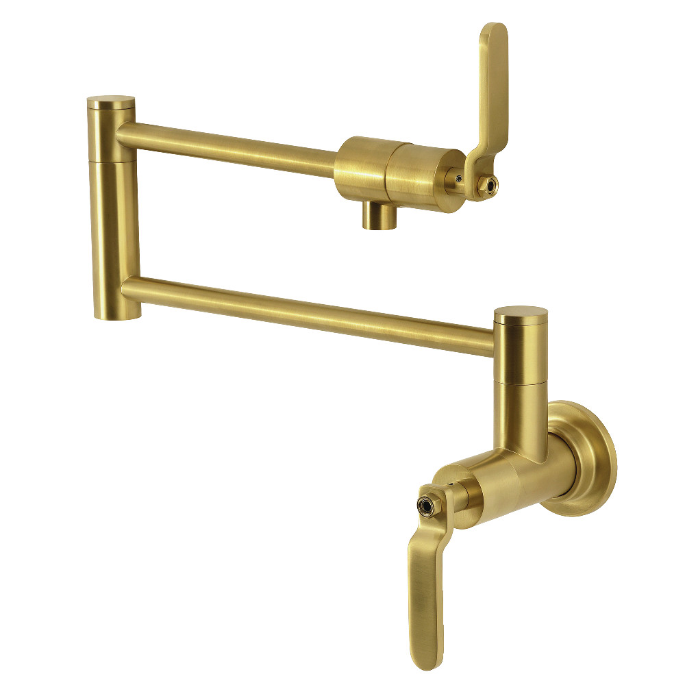 Picture of Kingston Brass KS4107KL Maximum 23.68 in. Spout Reach Whitaker Wall Mount Pot Filler Faucet - Brushed Brass