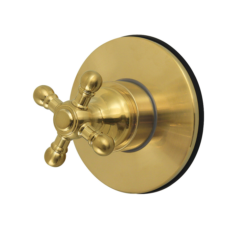 KS4037BX 4.31 x 3.93 x 4.31 in. Metropolitan Single-Handle Six-Way Diverter Valve with Round Trim Kit - Brushed Brass