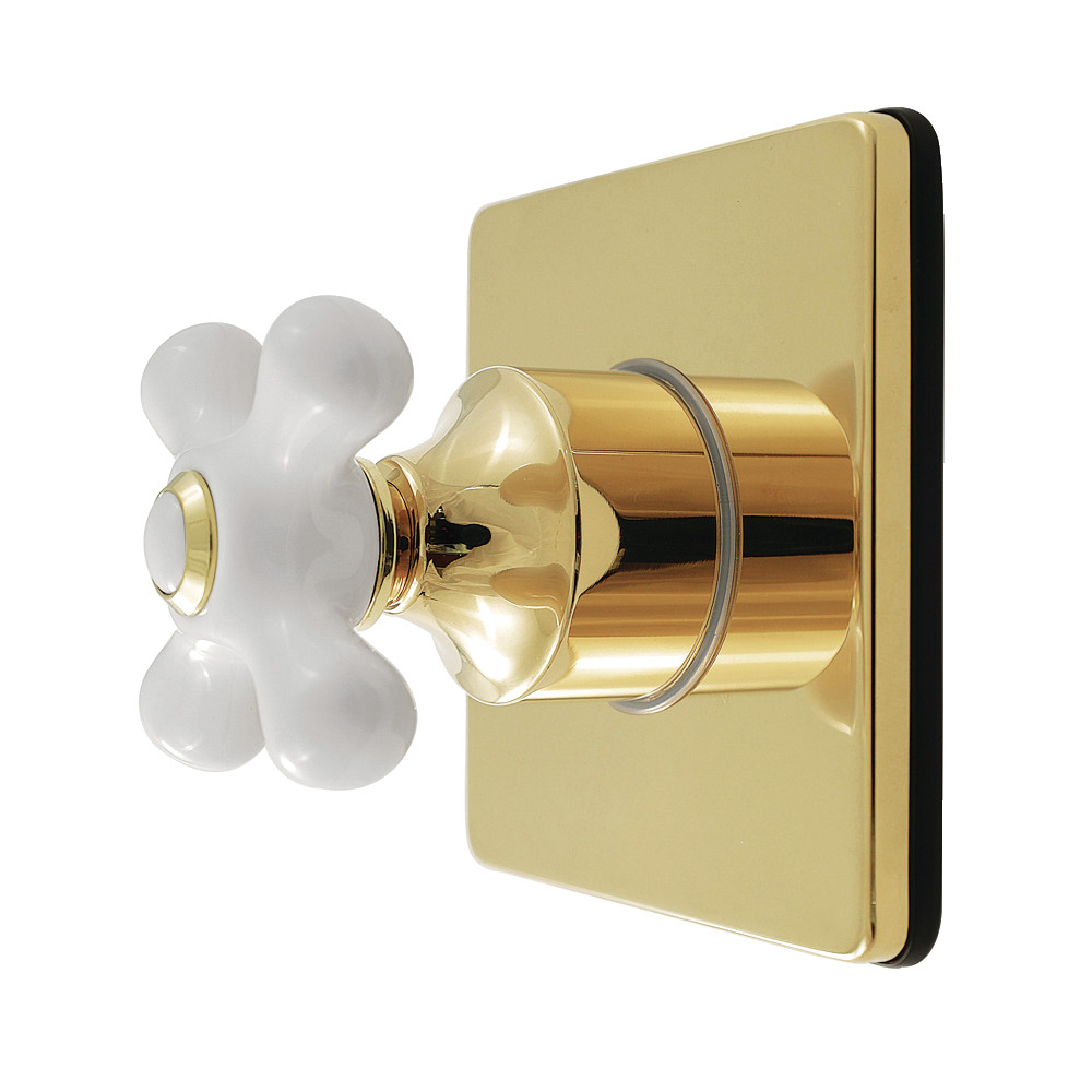 KS4042PX Restoration Single-Handle Six-Way Diverter Valve with Square Trim Kit - Polished Brass