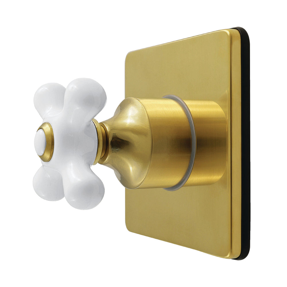 KS4047PX Restoration Single-Handle Six-Way Diverter Valve with Square Trim Kit, Brushed Brass