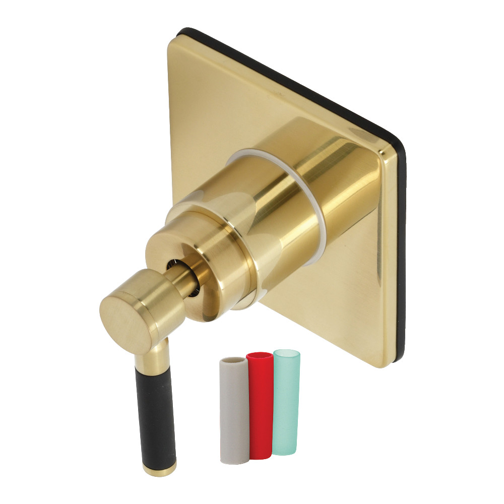 KS4047DKL Kaiser Single-Handle Six-Way Diverter Valve with Square Trim Kit - Brushed Brass