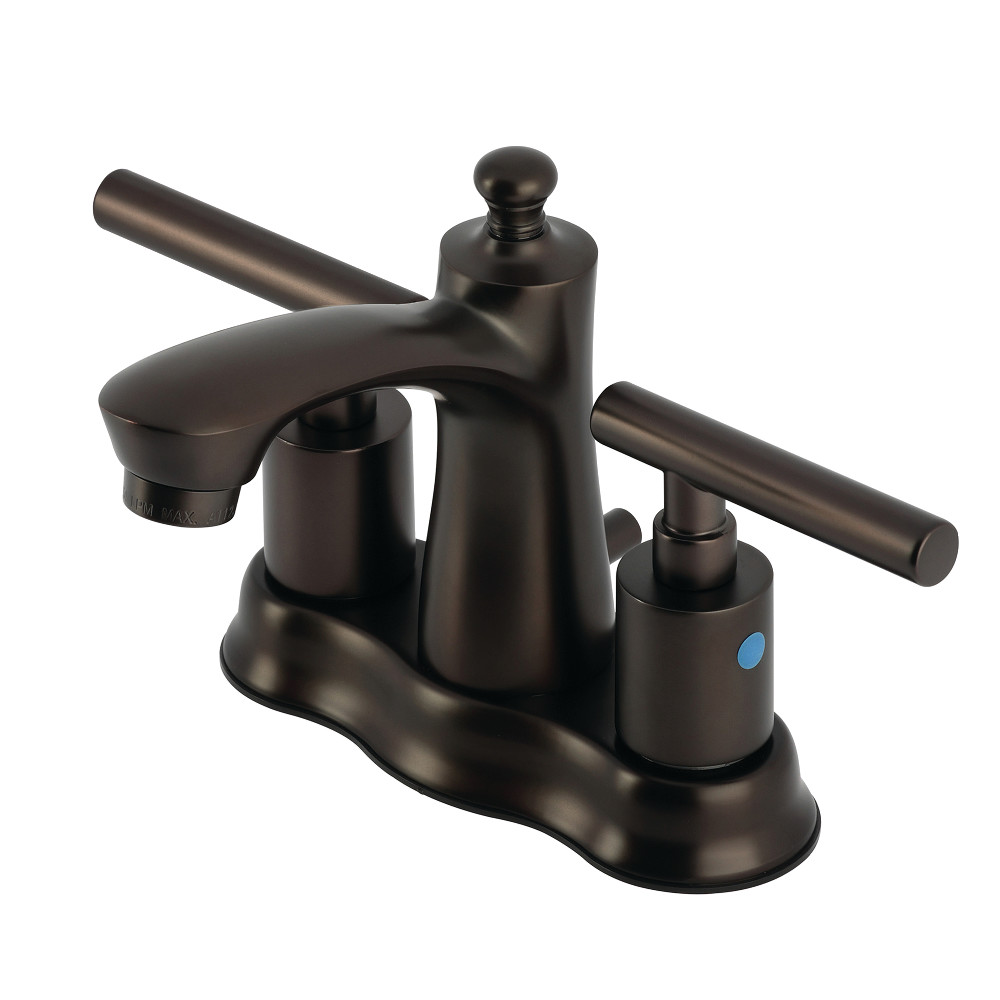 Manhattan Double-Handle Bathroom Faucet - Oil Rubbed Bronze - 4-inch - Includes Pop-Up Drain
